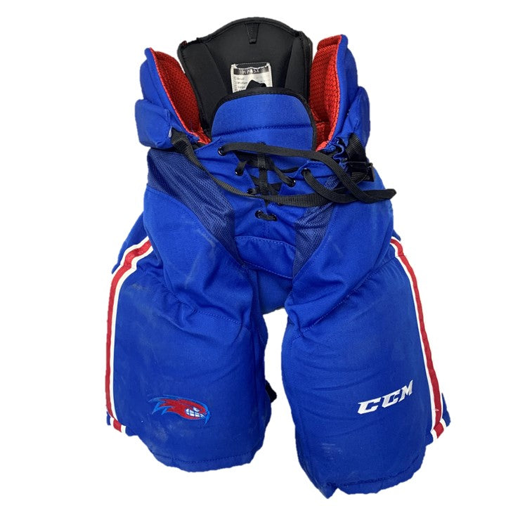 CCM HP45X - Pantalon de hockey NCAA Pro Stock d'occasion (bleu/rouge/blanc)